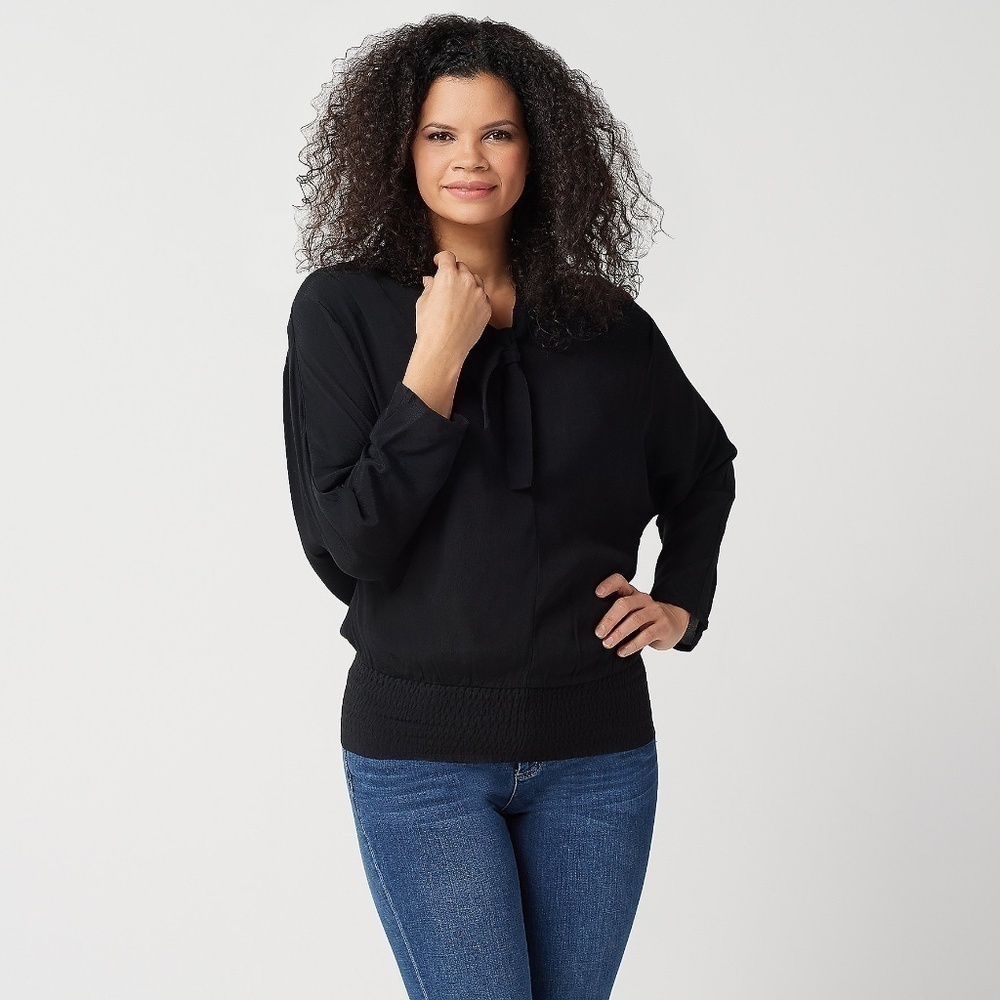 Peace Love World V-Neck Dolman Sleeve Blouse
